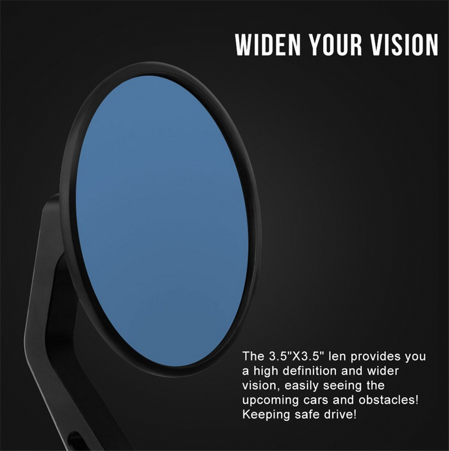 2PCS Round Motorcycle Rear View Handle Bar End Rearview Side Cafe Racer Mirrors