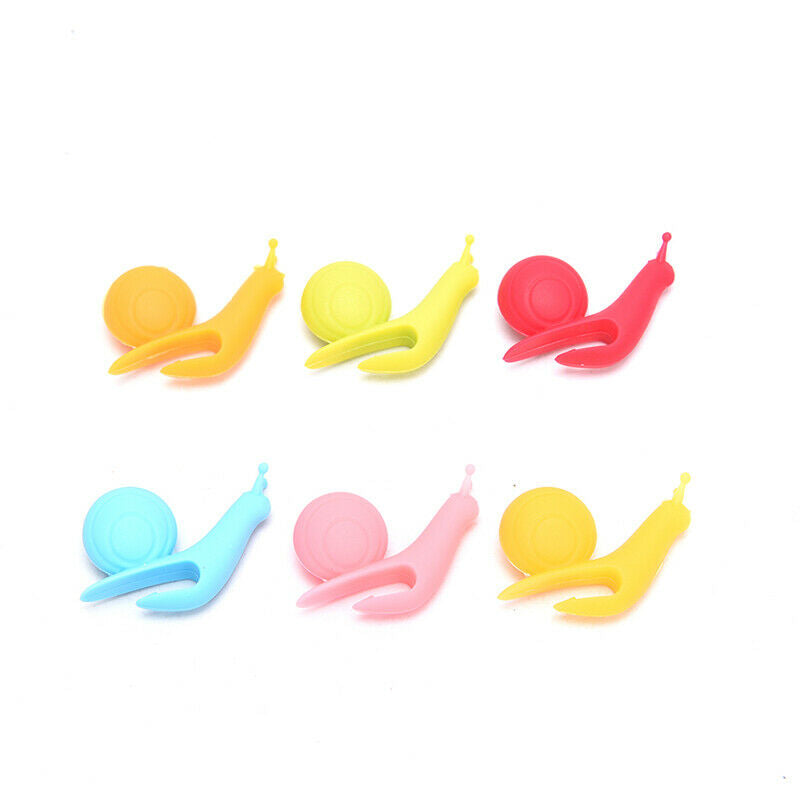 6pcs/set Snail Shape Tea Bag Holder Cup Silicone Tea Clips Mug Hanging To.l8