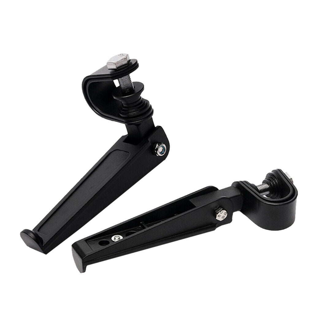 Aluminum Motorcycle Engine Guard Highway Foot Pegs Folding Footpeg U Clamp,