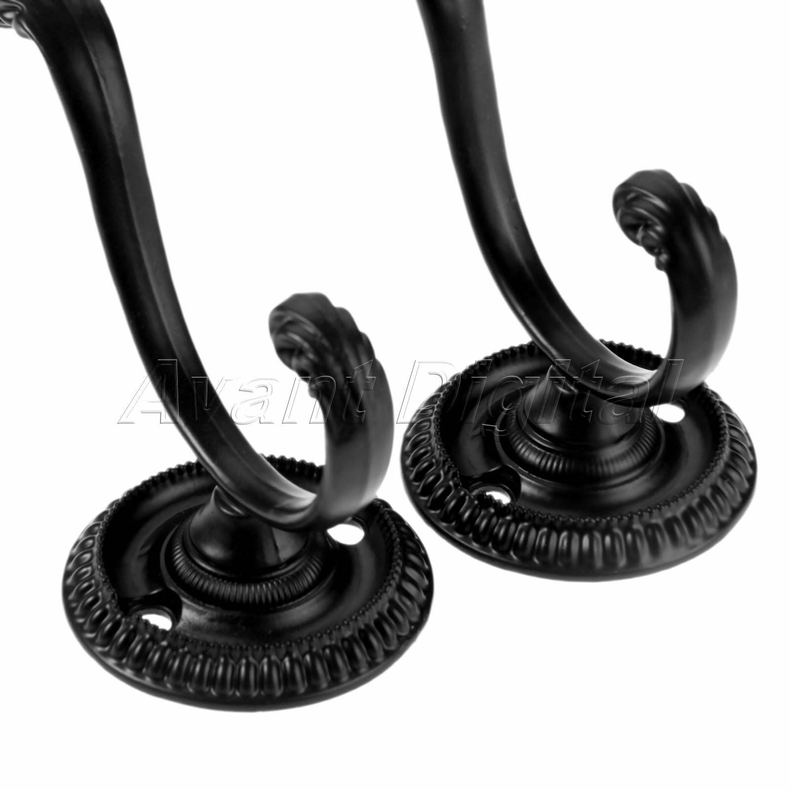 Black Bathroom Holder Organizer Hat Coat Clothes Towel Wall Door Hangers Hooks