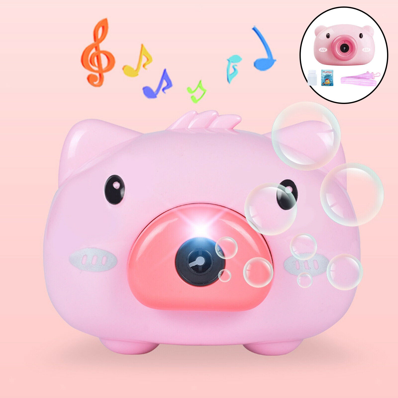 Bubble Toys for Kids Toddlers, Non-Toxic Camera Bubble Blower with Music Sounds