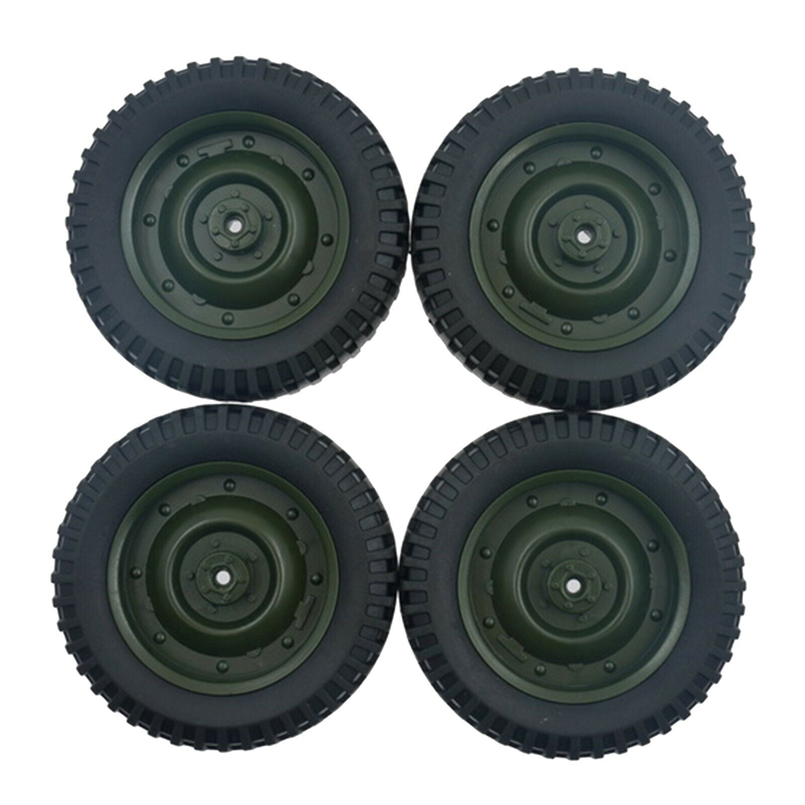 4Pcs Wheel Tyre Rubber Tire with Plastic Hub for 1/16 Scale WPL C14 C24 C34 RC