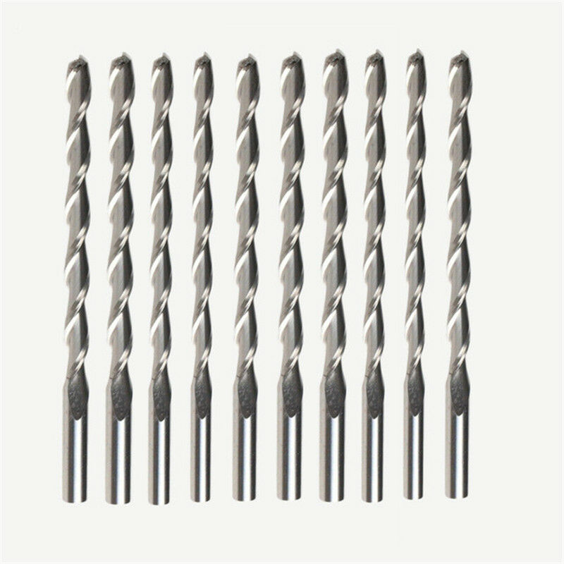 10*3.175mm Milling Curtters Wood Cutter Carbide CNC Milling Tools Two Flute Spir