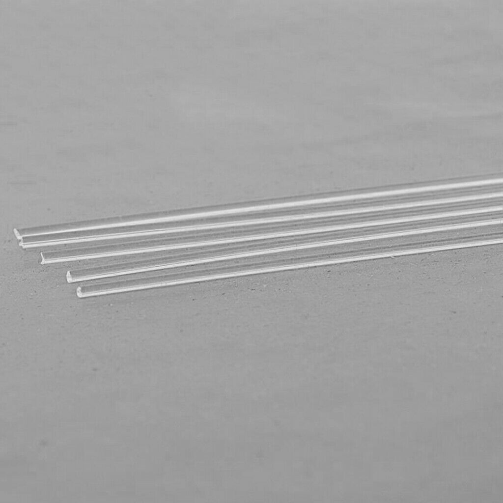 5 Pieces 2x250mm Transparent Clear Long Acrylic   Round Rod
