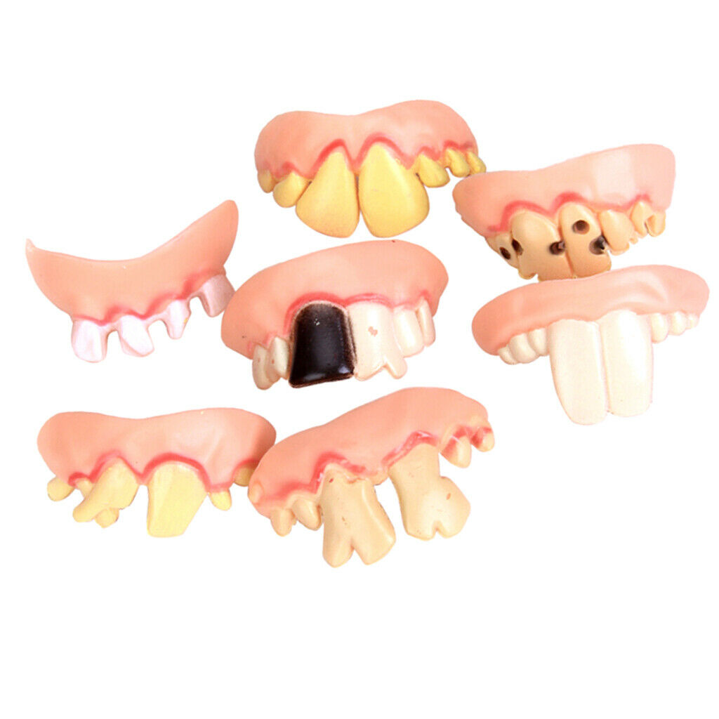 5Pcs Ugly Gag False Teeth Dentures Costume Party Pranks Dress Up Toys Gifts