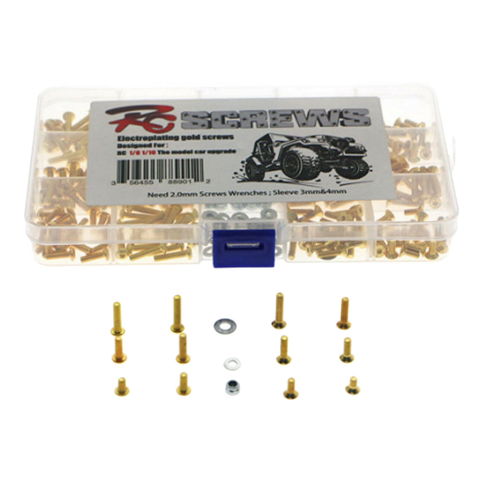 Metal Repair Screws Set in Box for 1:10 1:8 Scale RC Crawler Car Accessory
