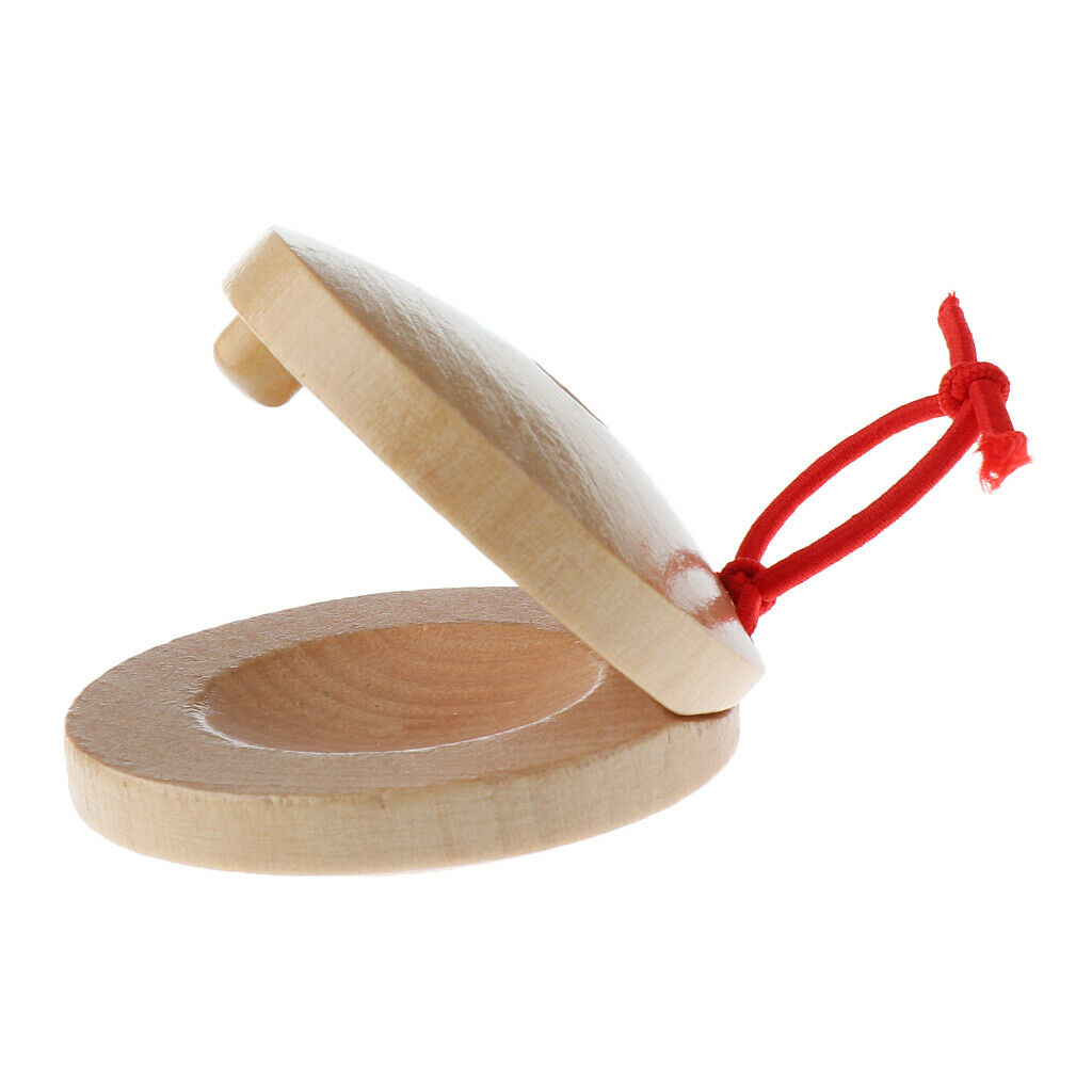 1 Pair Wooden Castanets Musical Percussion Instrument Kids Intelligence Toys