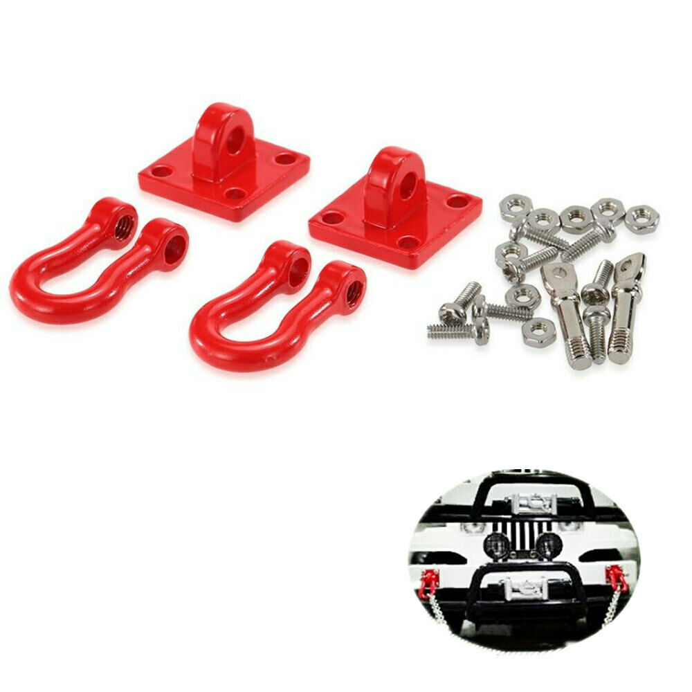 2pcs Red Tow Hooks for 1/10   D90 SCX10 Rock Crawler RC Car