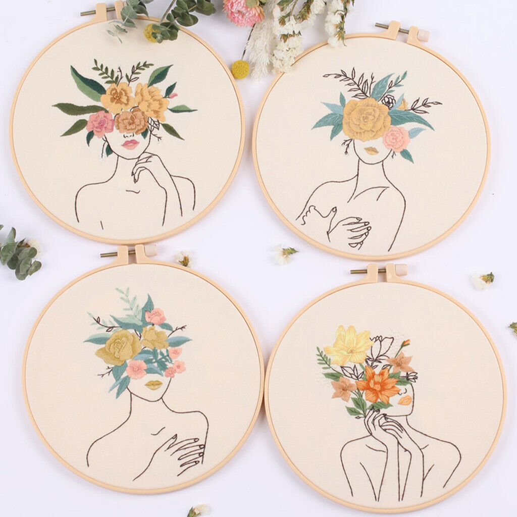 DIY Body art Flowers Pattern Embroidery Kits Craft Beginner Cross Stit Kit