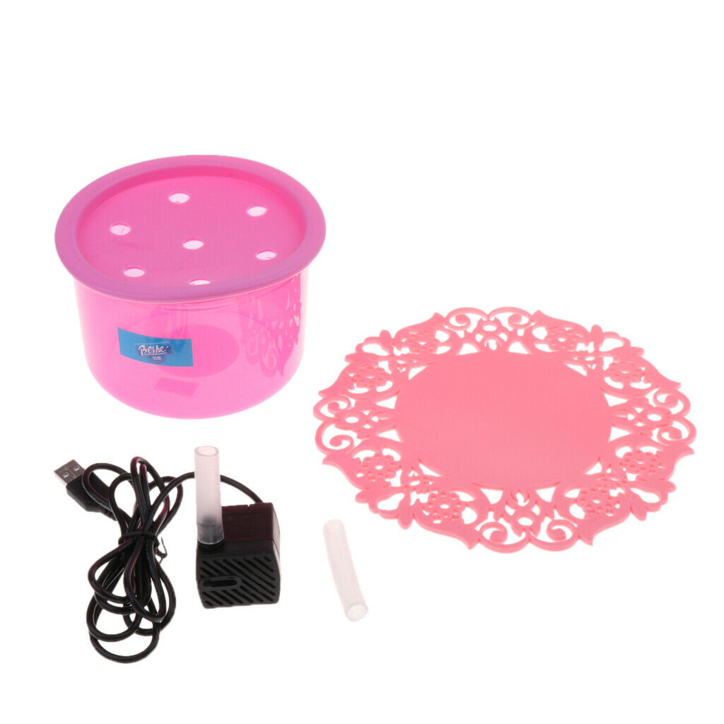 Pet Fountain Cat Dog Water Dispenser with Pump Automatic Water Bowl Fountain Red
