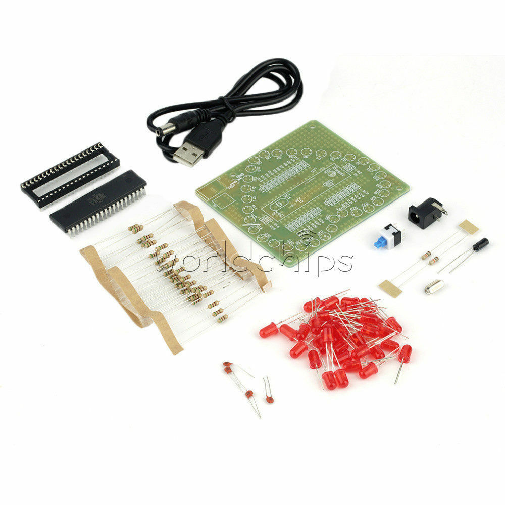 Red DIY Kit Love Heart shaped LED Light Water Electronic Suite Set Gift