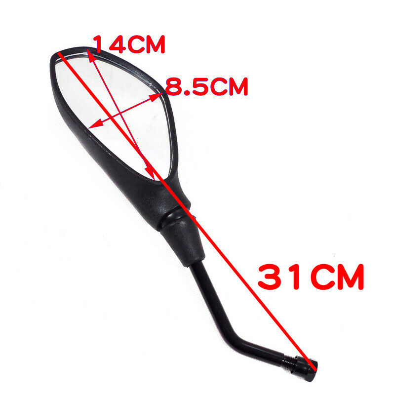 2X Motorcycle Motorcross Chopper ATV Bikes 10mm Black Rear View Side Mirrors