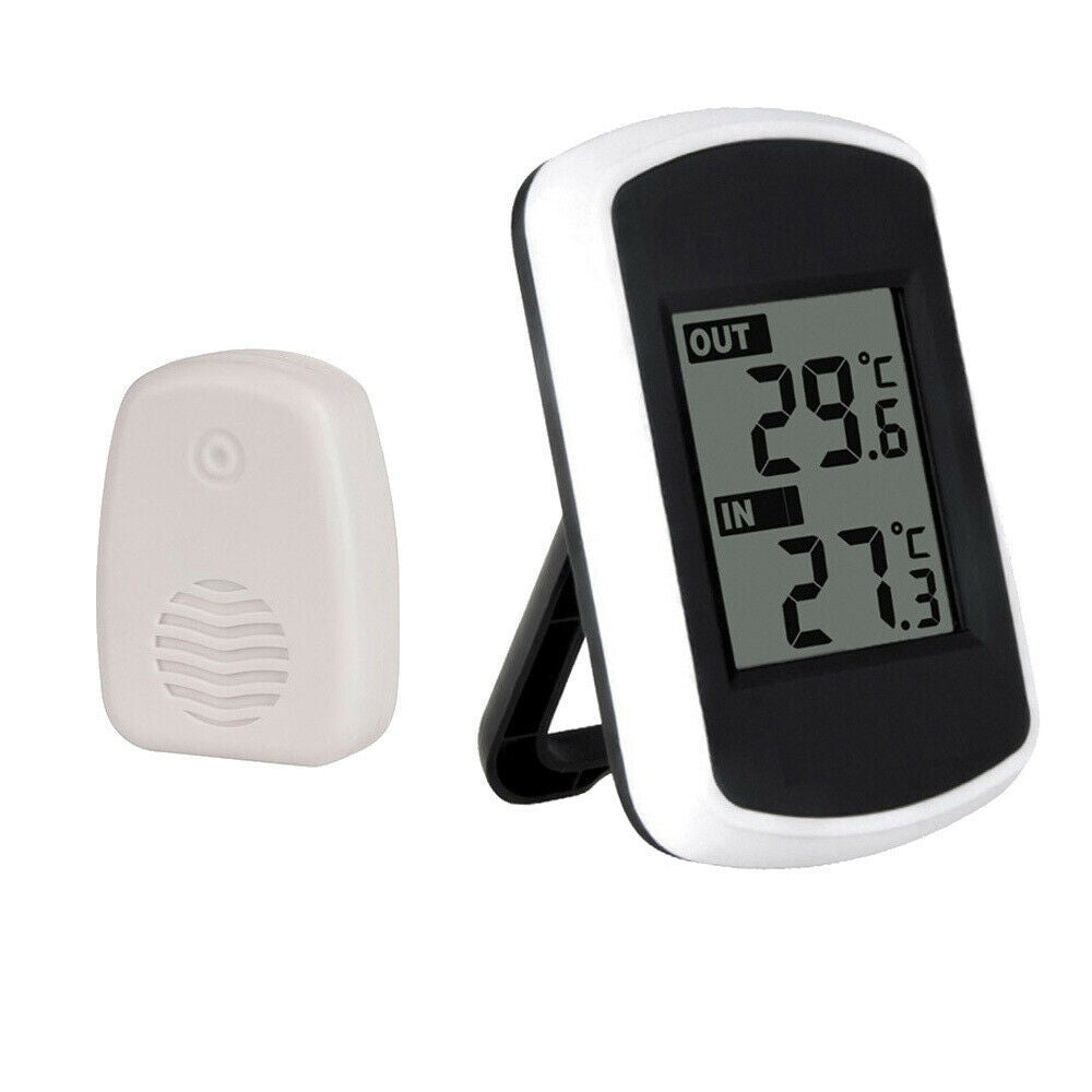 Digital Wireless Electronic Thermometer for Indoor Outdoor Universal Black