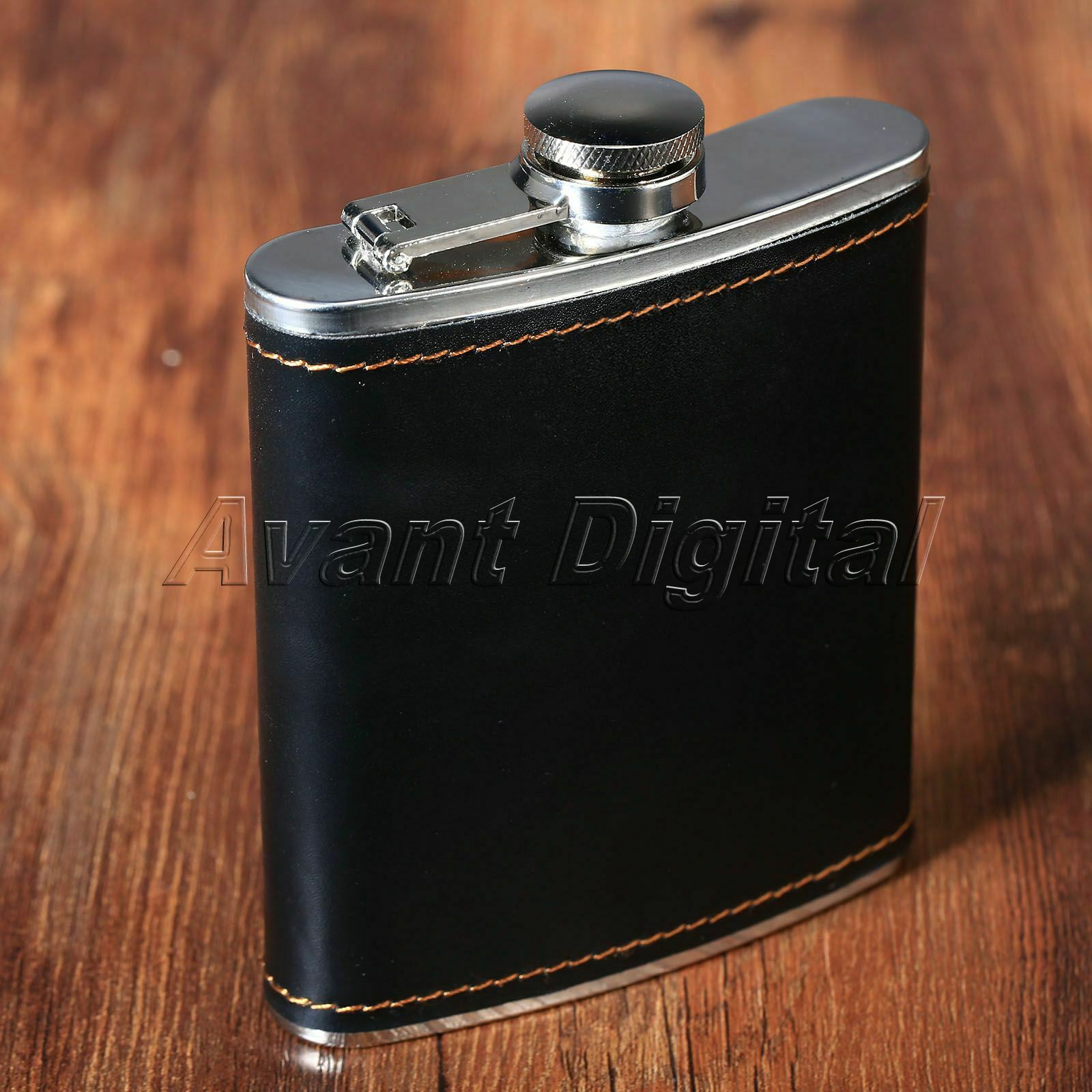 7oz Portable PU Leather Stainless Steel Hip Flask Pocket Liquor Whiskey Flagon