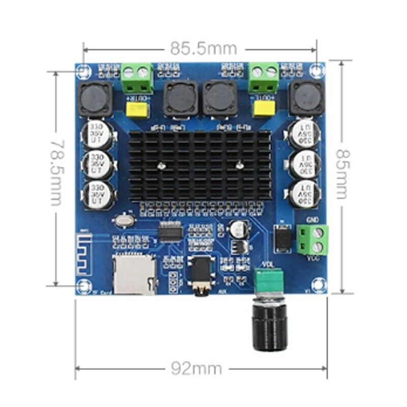 TDA7498 Bluetooth5.0 Digital Amplifiers Board 2 Channel Audio module 2*100W AUX