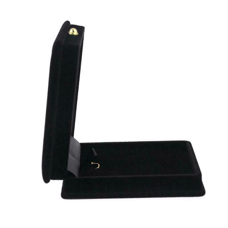 Handy Velvet Necklace Jewelry Gift Display Box Ring Bracelet Storage Case Black