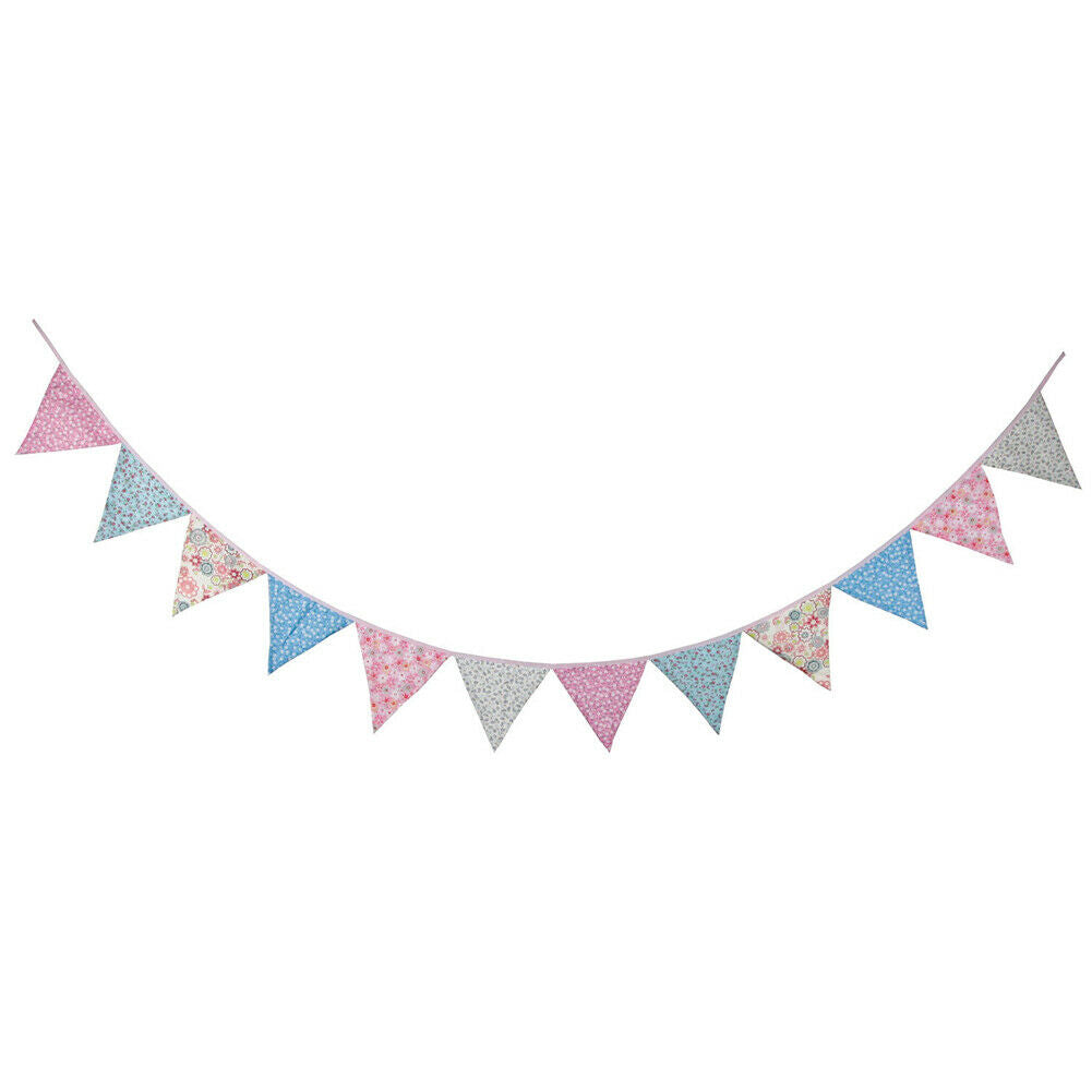 3.2m 12 Flags Powder Blue Flag Banner Pennant Wedding/Birthday Party Decor @