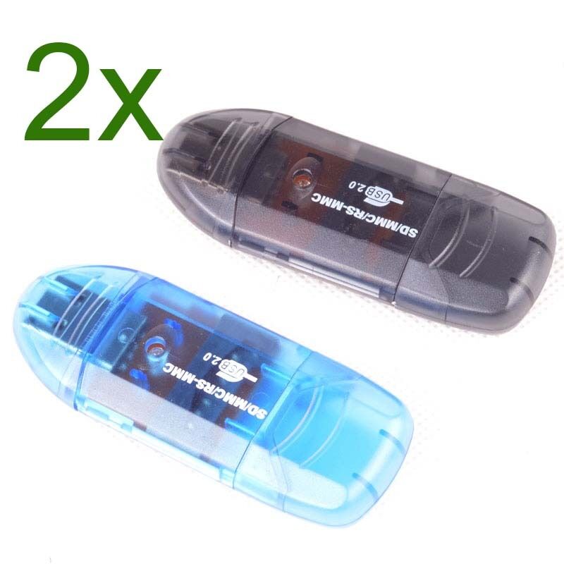 2x High Speed USB Memory Card Reader Writer Adapter MMC SD SDHC TF UP To 64GB