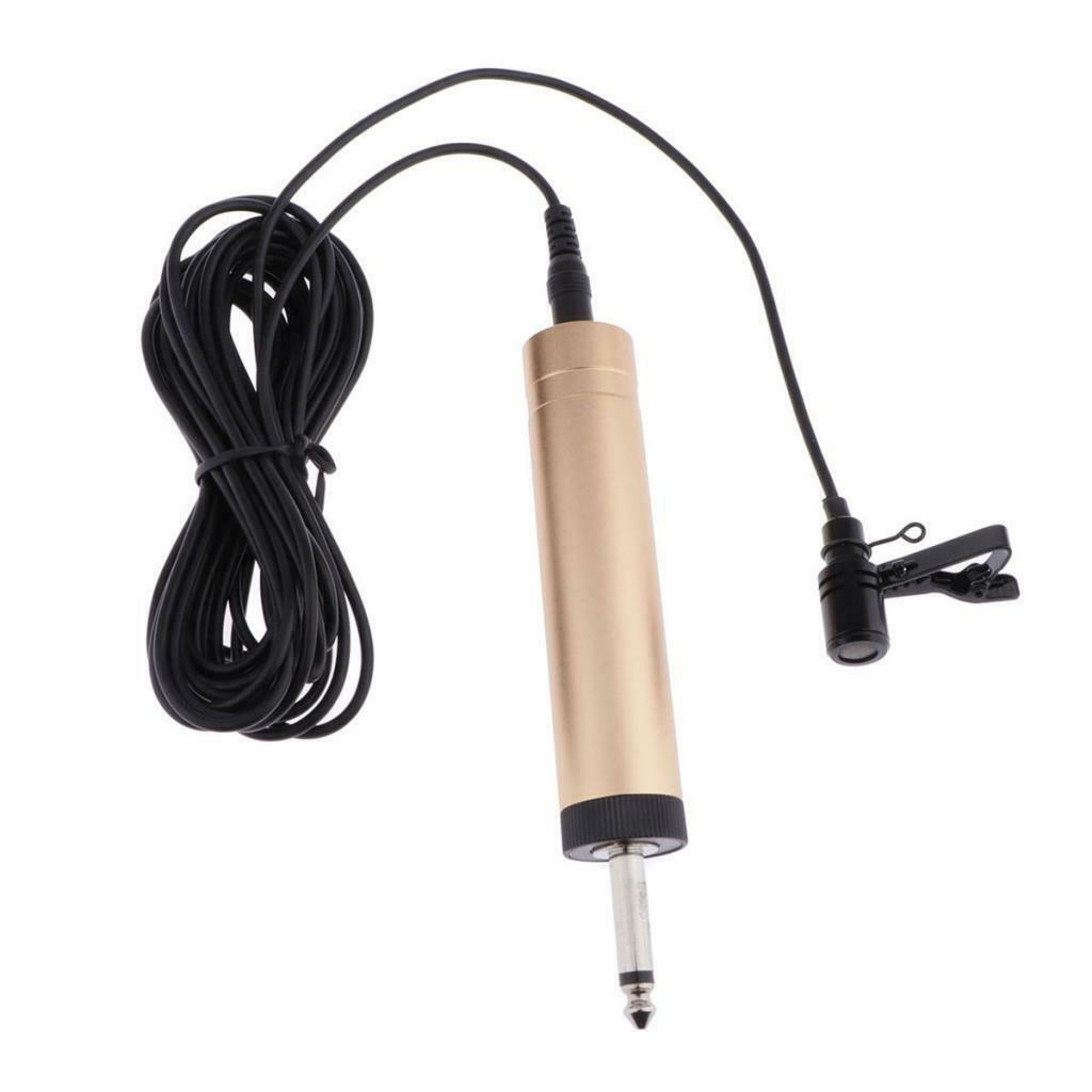Lavalier Lapel Mic Microphone 6.5mm Output Plug Condenser Microphone Black