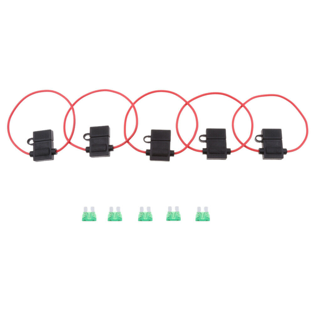 5 Set Car Truck Caliber Waterproof Atc Line Fuse Holder with 30amp Fuses