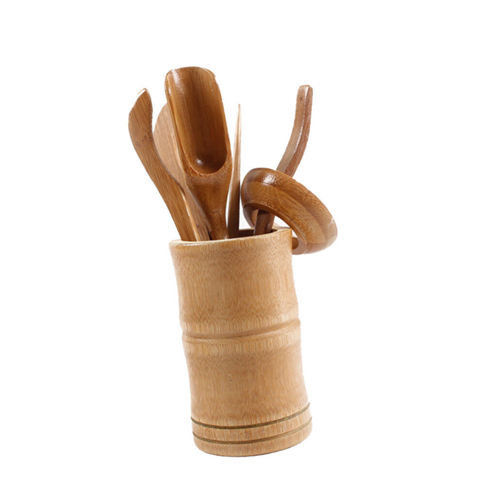 6 Pieces Bamboo Chinese Gongfu Tea Ceremony Utensils Scoop Needle Tools Set