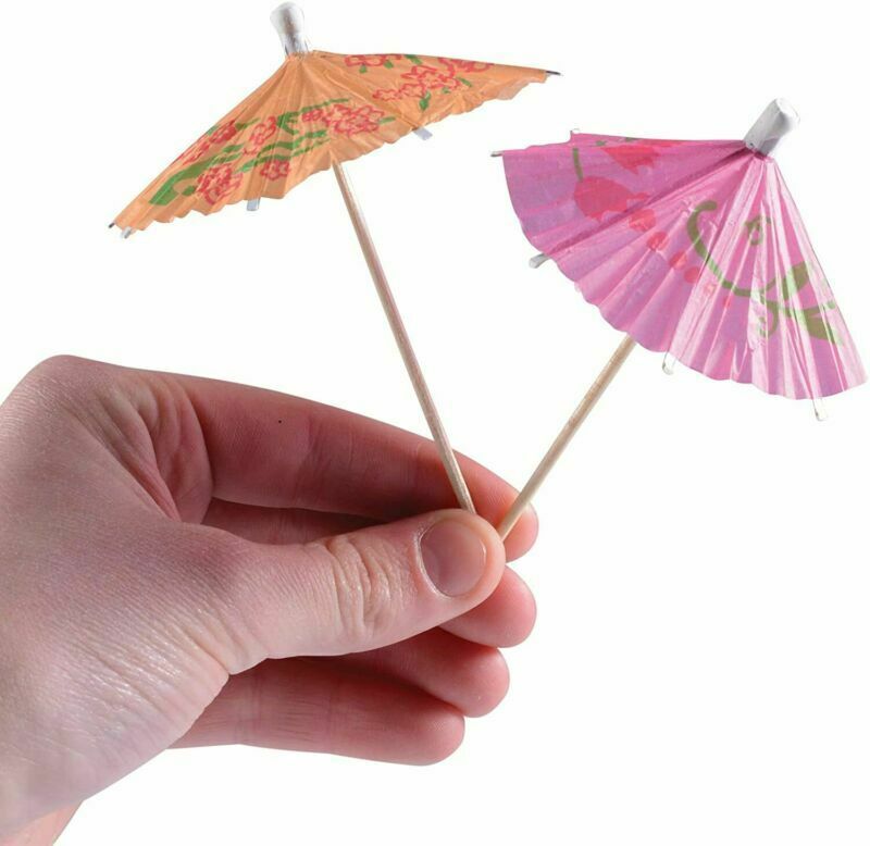 50Pack Tropical Hawaiian Party Paper Cocktail Drink Umbrella Parasols Decoration