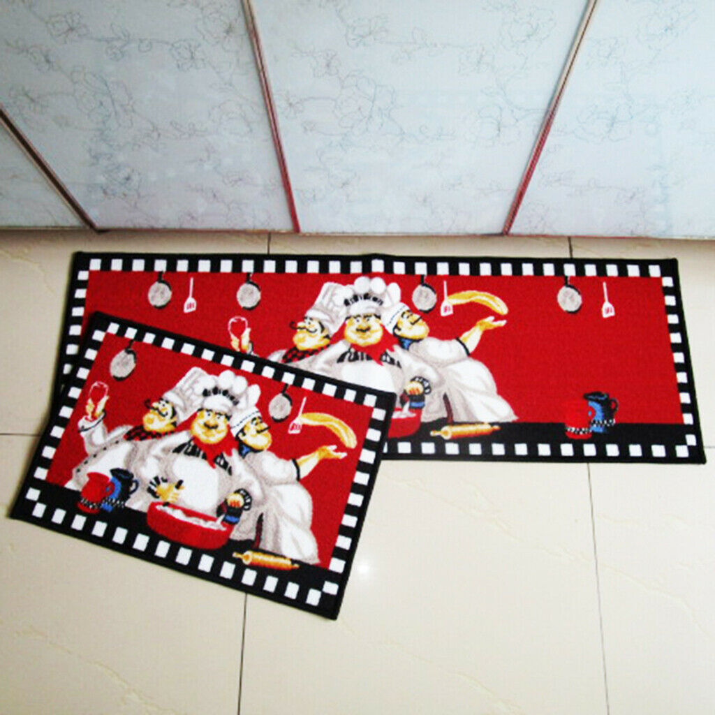 Chef Kitchen Area Rug Anti-Skid Living Bedroom Floor Mat Carpet 40 x 120CM