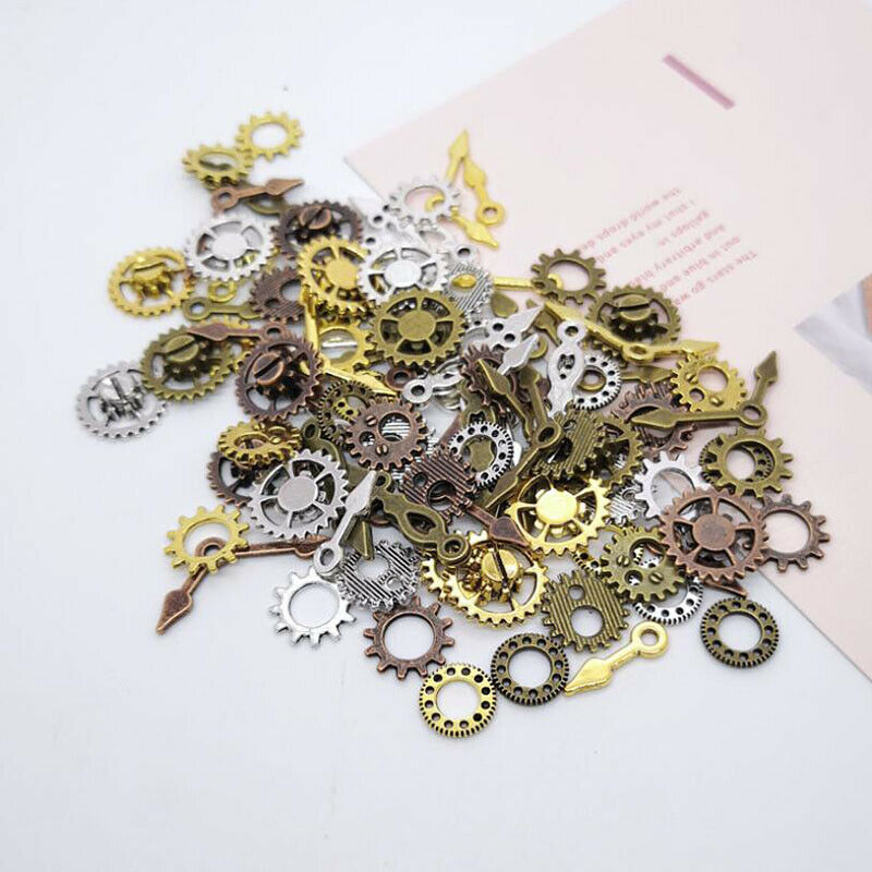 100Pcs/Lot Punk Mixed Gear Cog Pointer Charms Pendants DIY Jewelry FindingsJ Tt