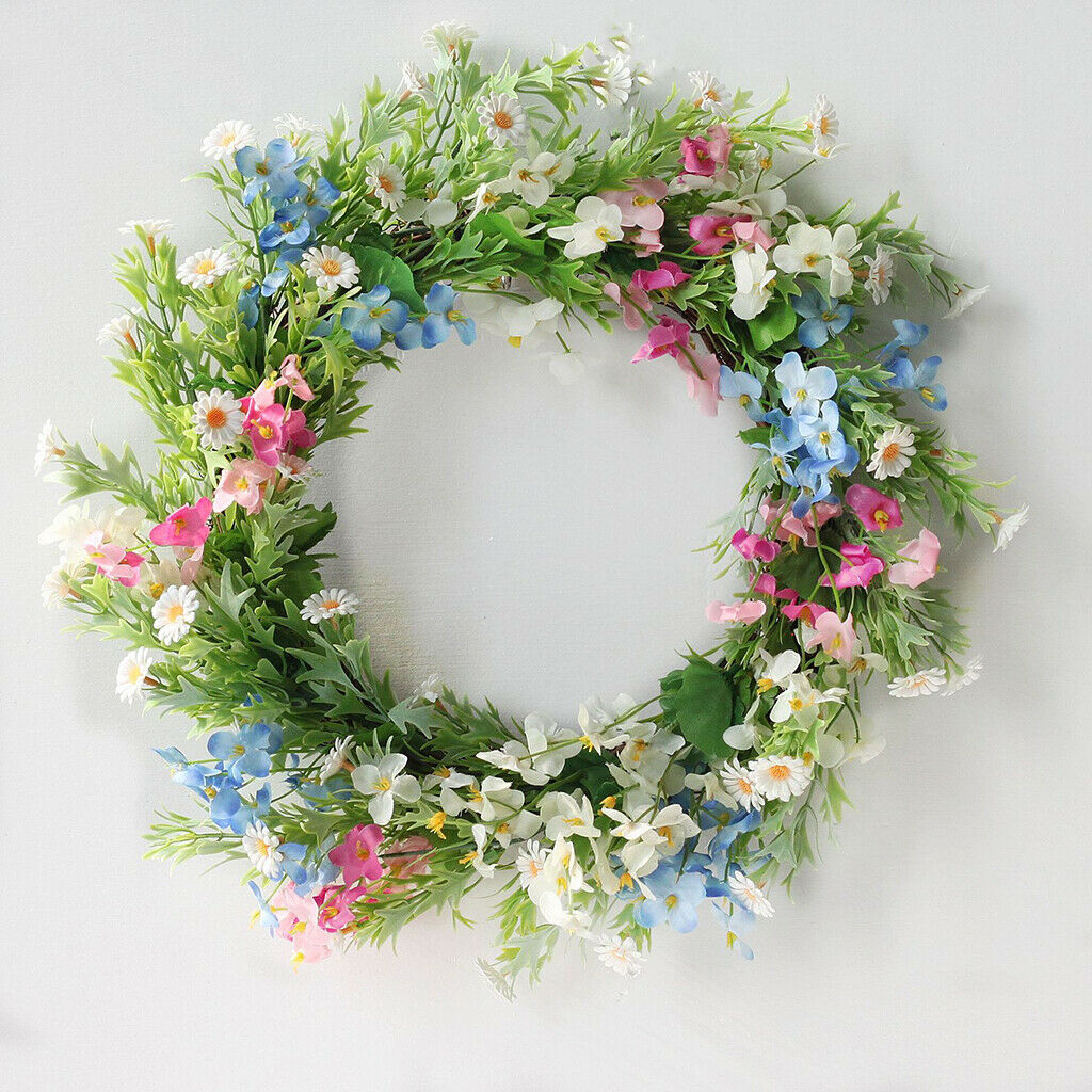 Round Romantic Primrose Wreath Garland Indoor Front Door Wall Home Decor