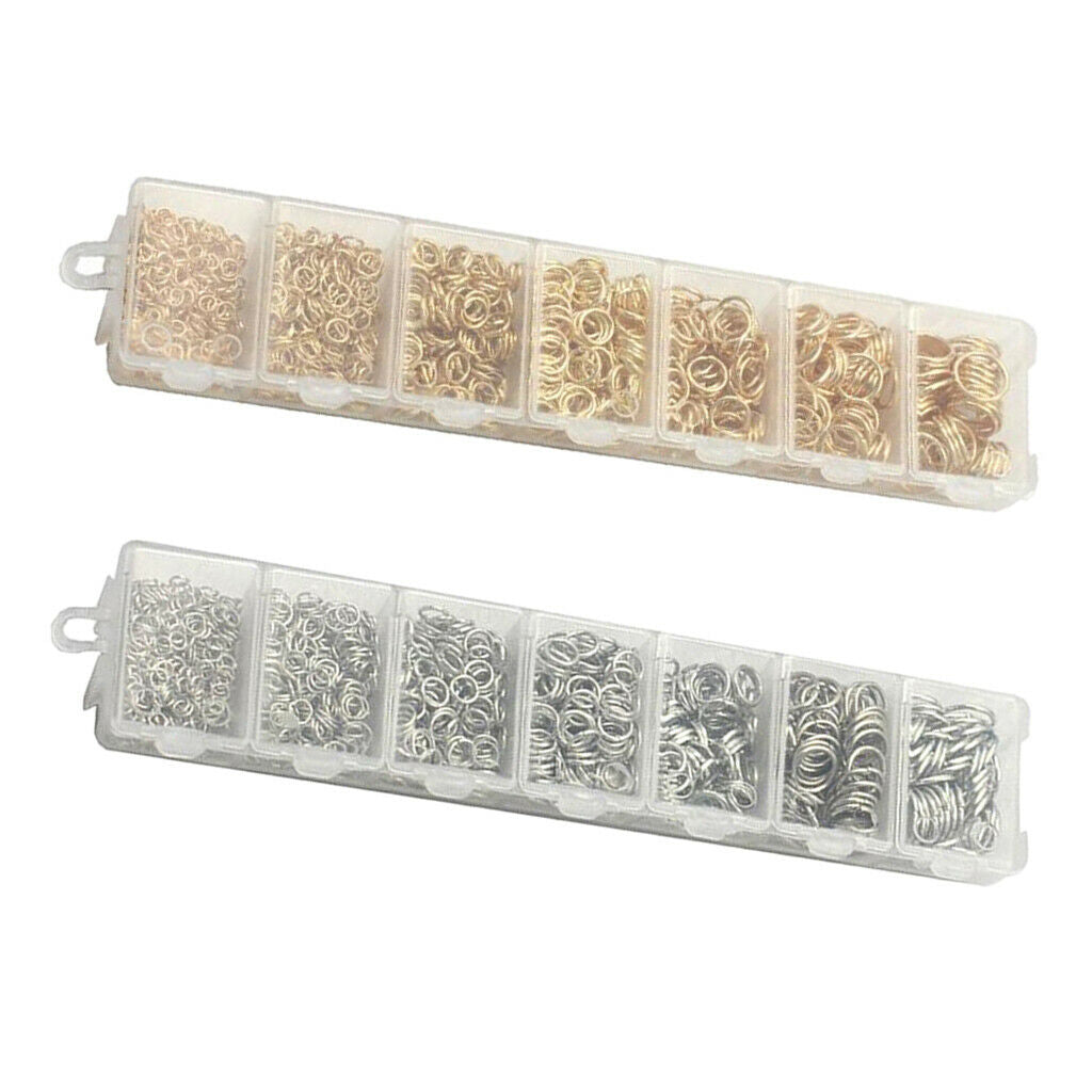 2900x Assorted Sizes Alloy Open Jump Rings Jewellery Making Connectors