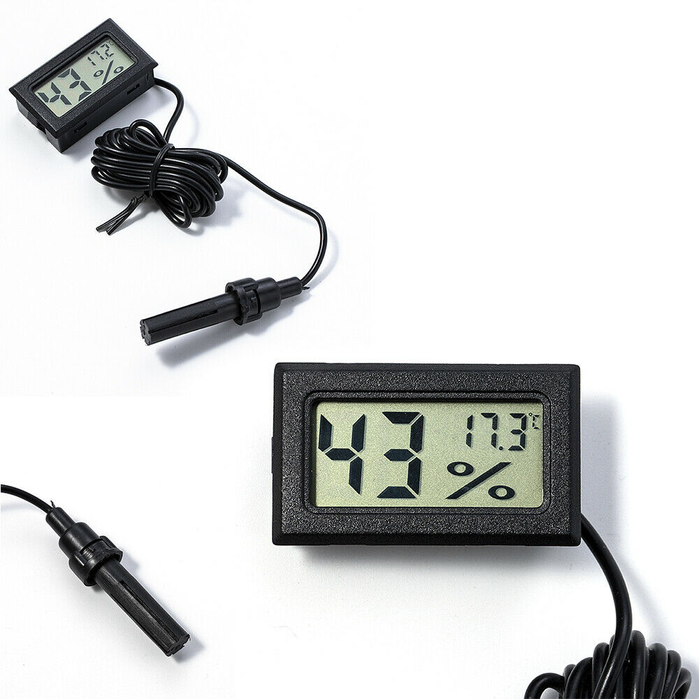 Digital LCD Thermometer Hygrometer Humidity Temperature Meter Indoor & Cable