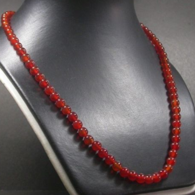 Wholesale 5pcs/ 8mm Natural Red JADE round Bead Beads Necklace 18"AAA