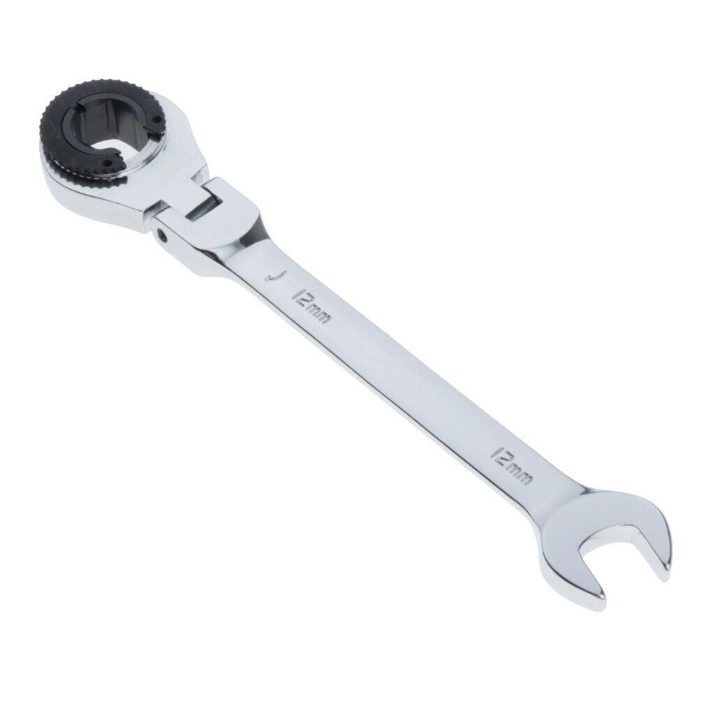 Tubing Ratchet Wrench Horn Spanners Durable Steel Repair Tool Open End 12mm