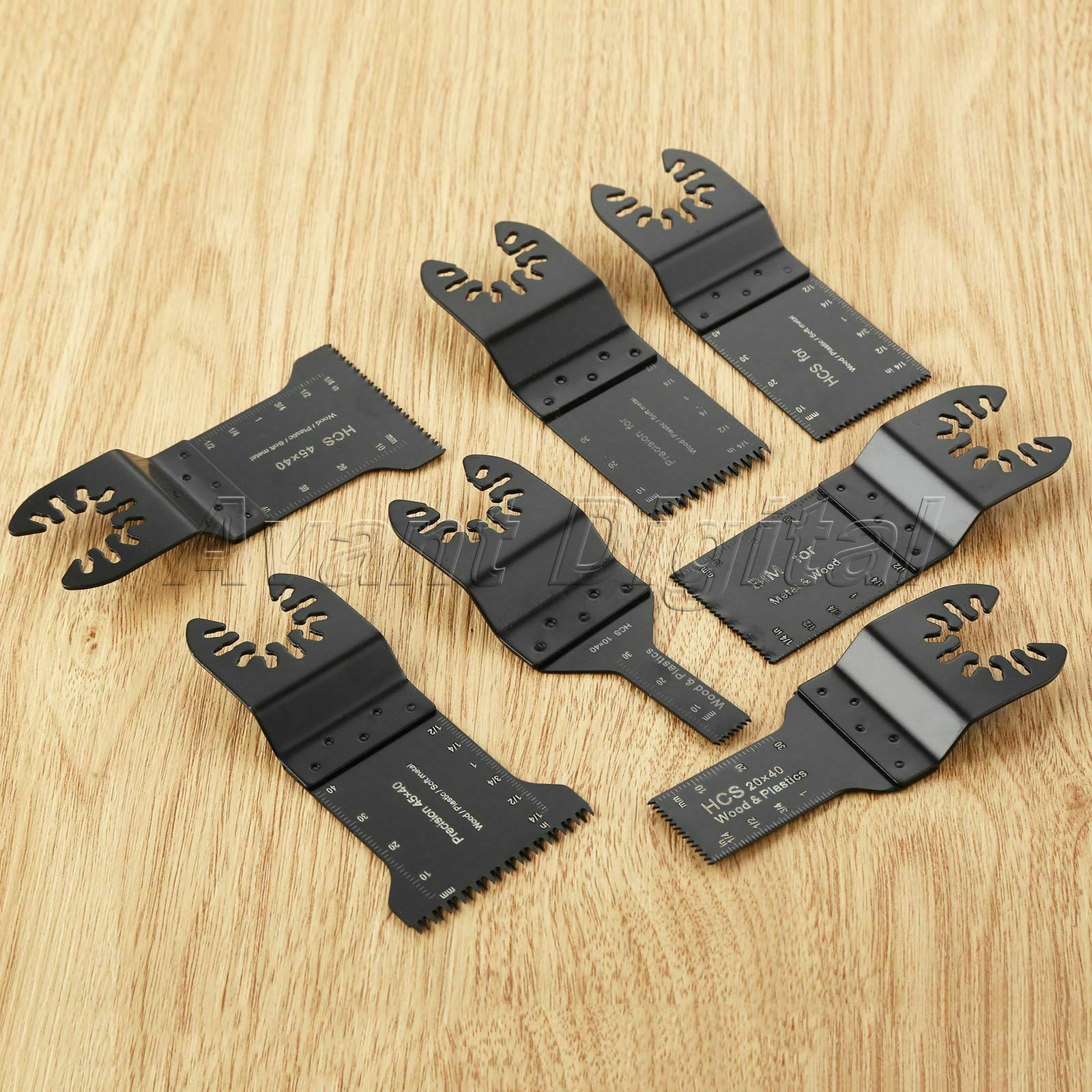 7x Oscillating Multi Tool HCS Precision E-cut Bi-metal Saw Blades Cutting Cutter