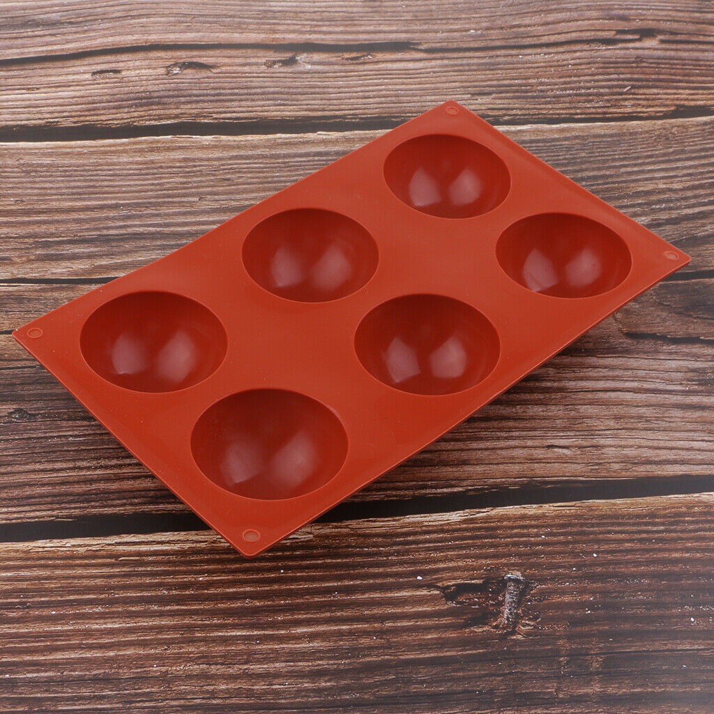 6 Holes Silicone Semicircle Dome Cake Decor Mold Half Sphere Cupcake Mold