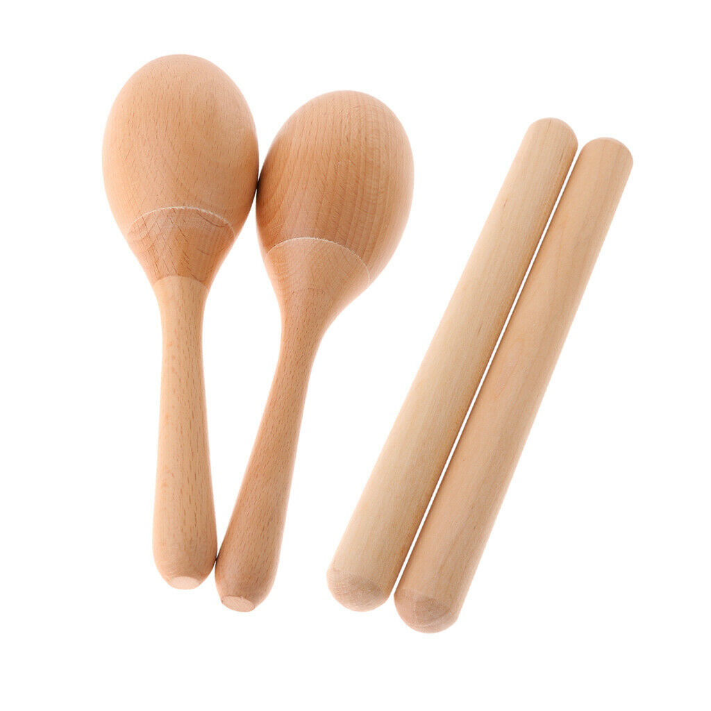 4x Sand Hammer Rattle Shaker Drumsticks Instrument Children Education Toys