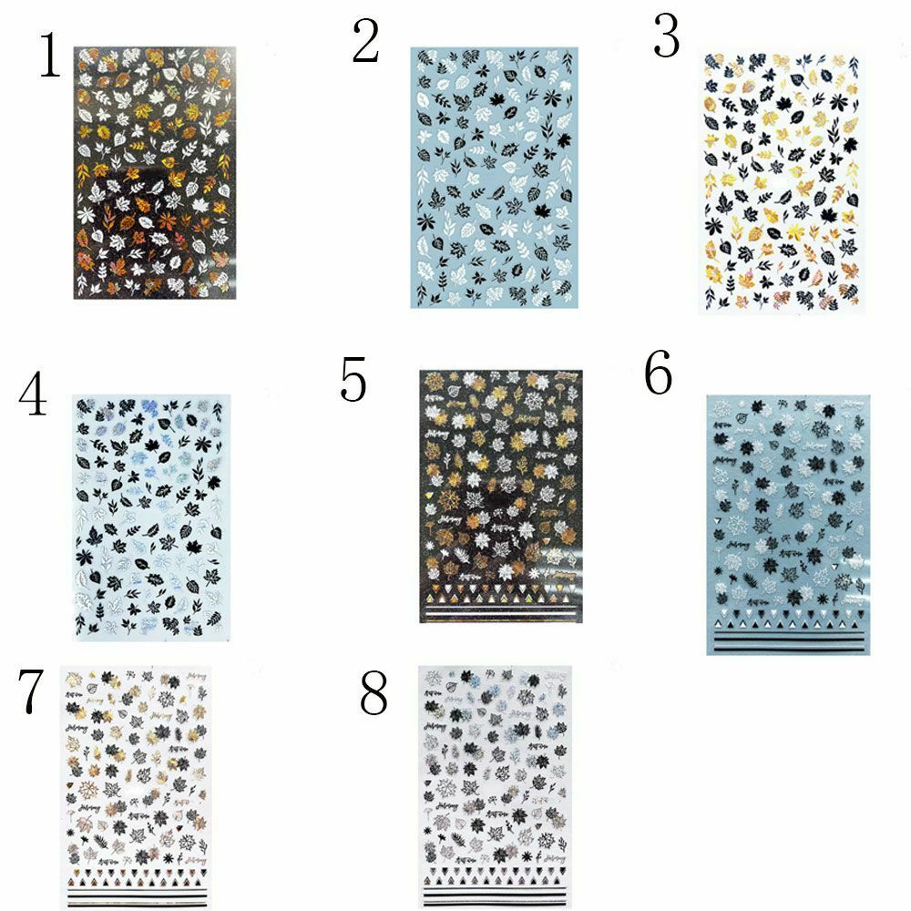 Accessories Fashion Various Decoration Maple Leaves Self Adhesive Nail Stickers