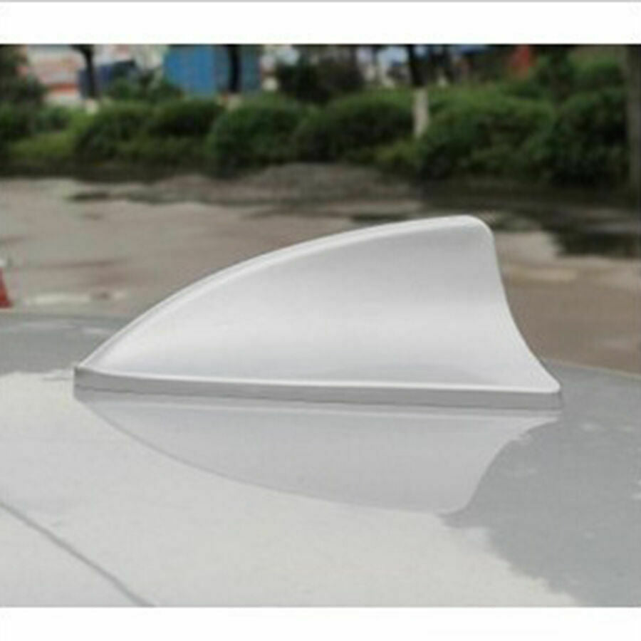 White Universal Auto Car Shark Fin Top Roof Antenna  Decorative Aerial For VW