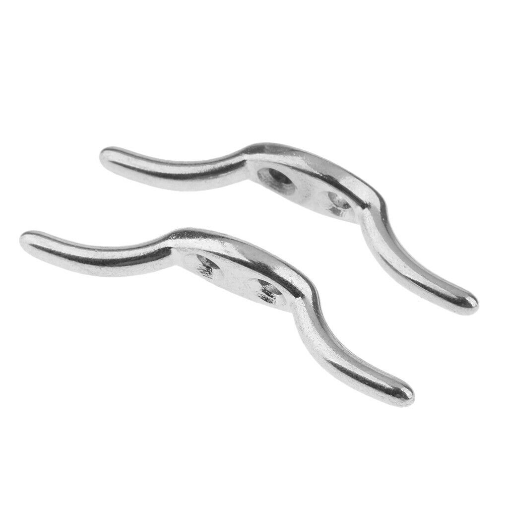 2 Rope Cleat 67mm Stainless Steel Grade A4 Flag Halyard Boat Securing Tie Down
