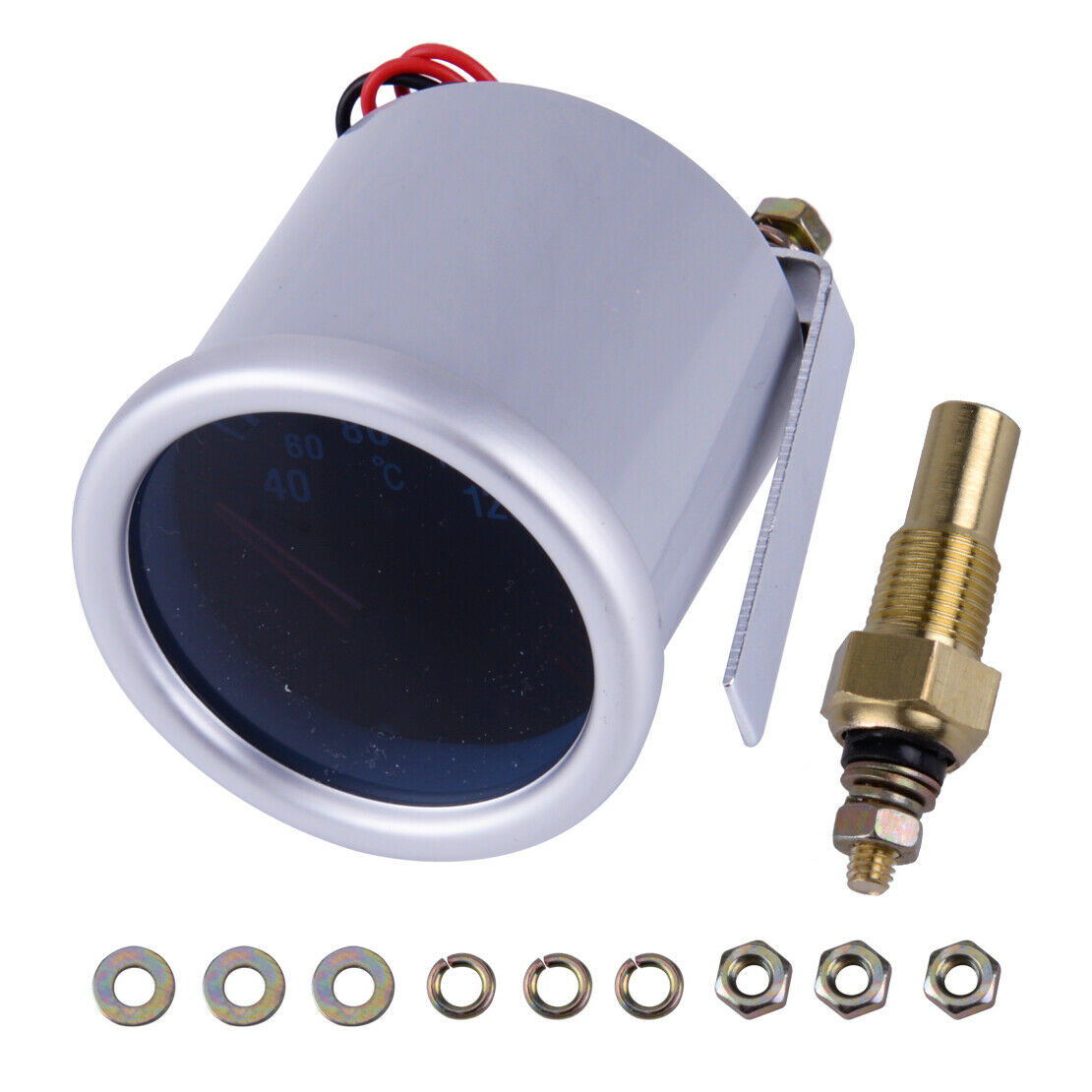 Car 12V 2" 52mm Water Temp Temperature Gauge LED Indicator Meter DC as