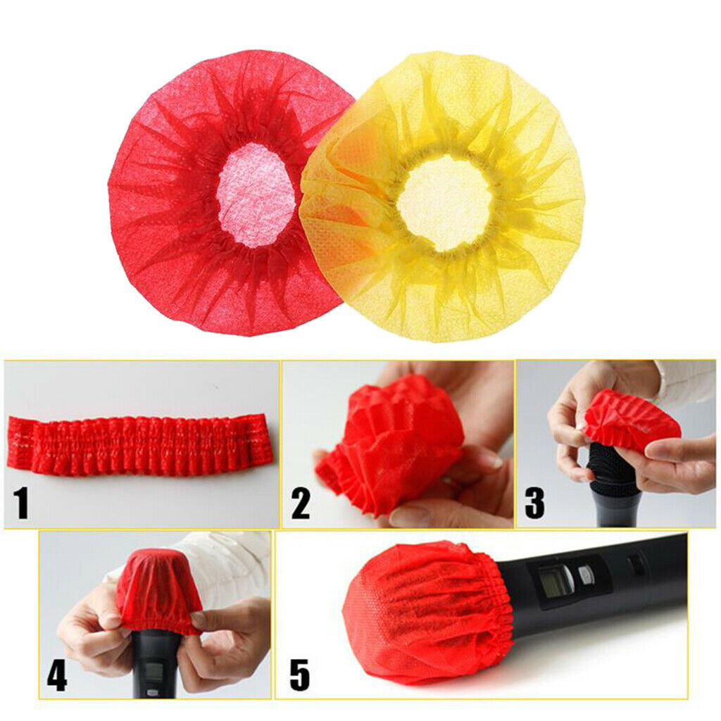 400Pcs Non-woven Microphone Cover Windscreen Stage Handheld Mic Covers for KTV