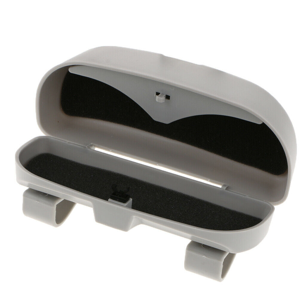 2PCS Car Overhead Console Sunglass Holder Lid Beige Front Eyewear Case Storage