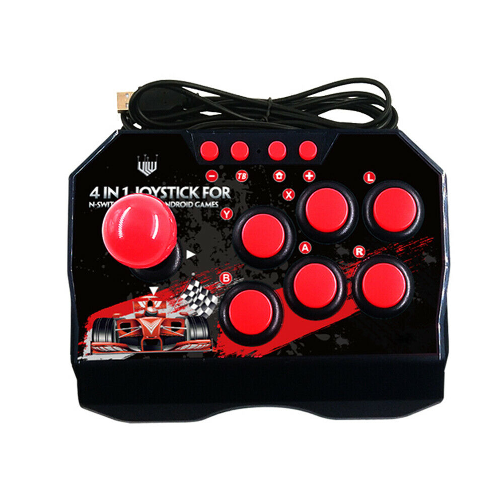 4-in-1 Retro Arcade Game Joystick Station USB Wired TURBO Rocker Controller @