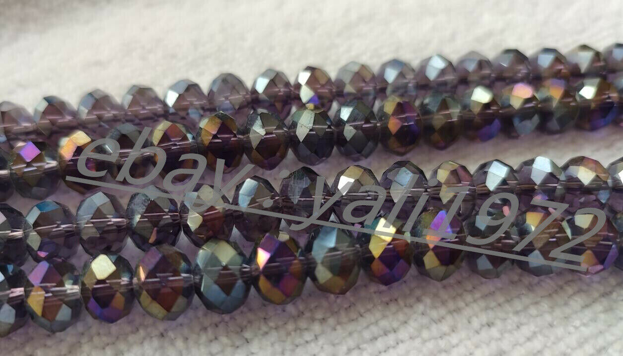 Wholesale 144pcs 8x10mm Purple Faceted Crystal Rondelle Loose Beads