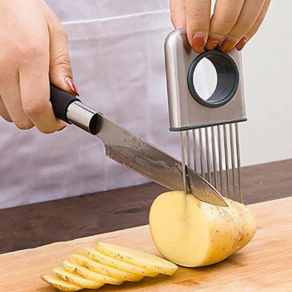 Stainless Steel Onion Needle Onion Fork Vegetables Fruit Slicer Cutting Tools