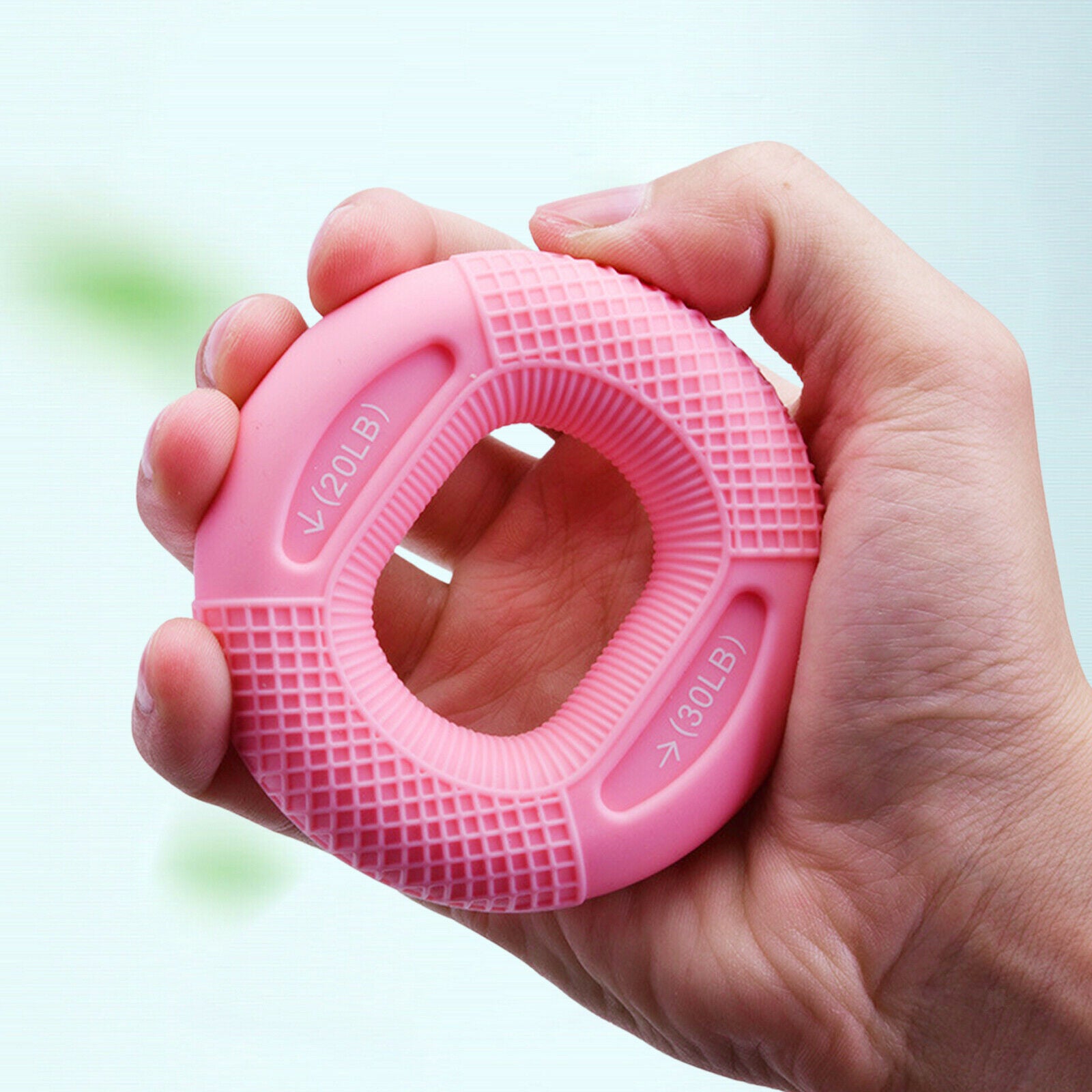 Hand Grip Silicone Ring 2 in 1 Gripper Finger Wrist Fitness Pink 20LB 30LB