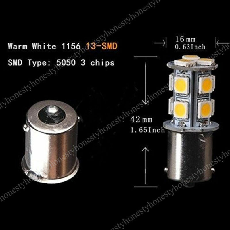 3PCS White 1156 LED RV Camper Trailer 1141 Interior Light Bulbs 13SMD 12V