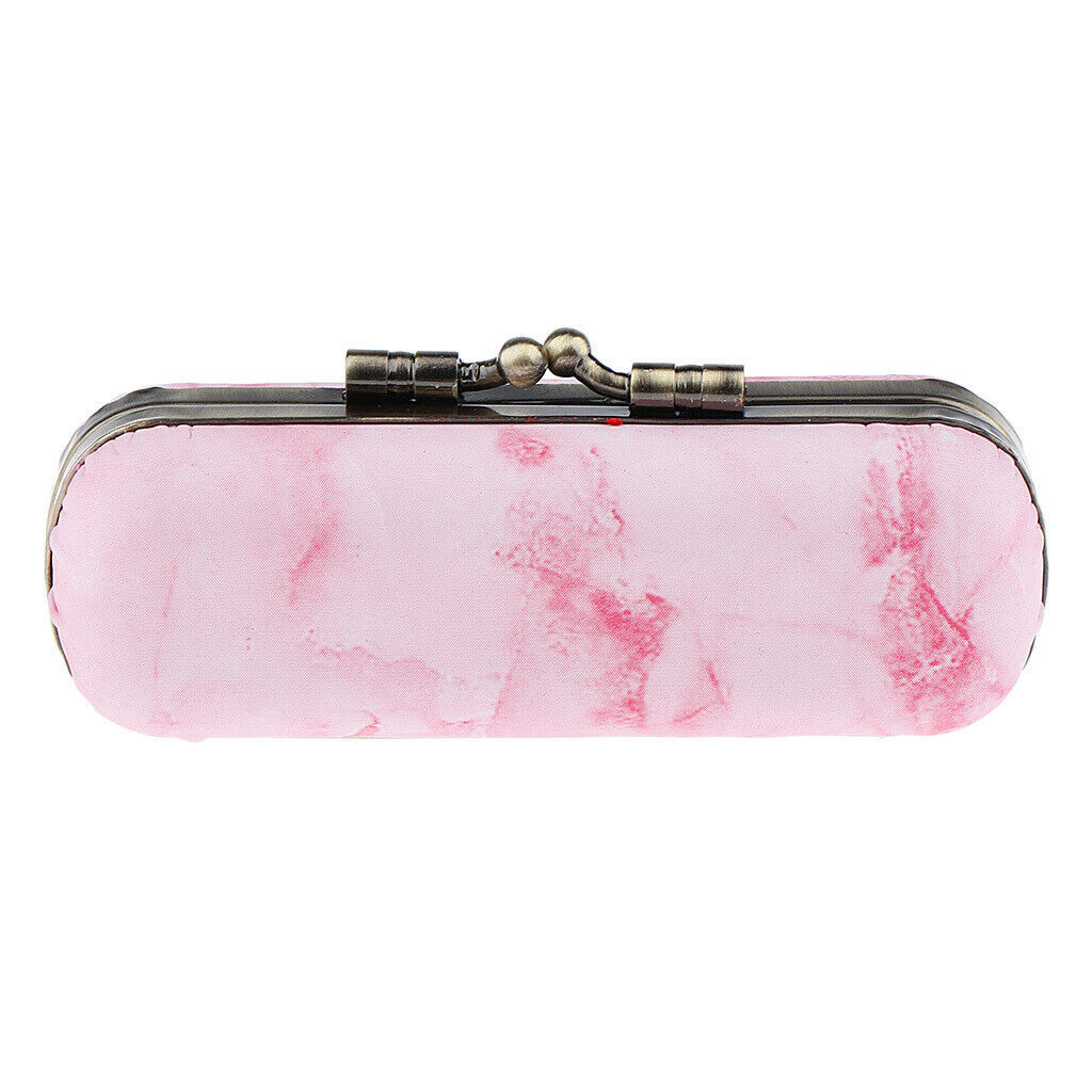Makeup Holder Lipstick Case Storage Box with Mirror for Purse Pink