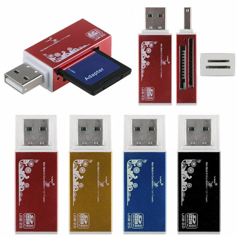 4 in 1 USB 2.0 Multi Memory Card Reader for Micro SD SDHC TF M2 MMC MS PRO DUO~