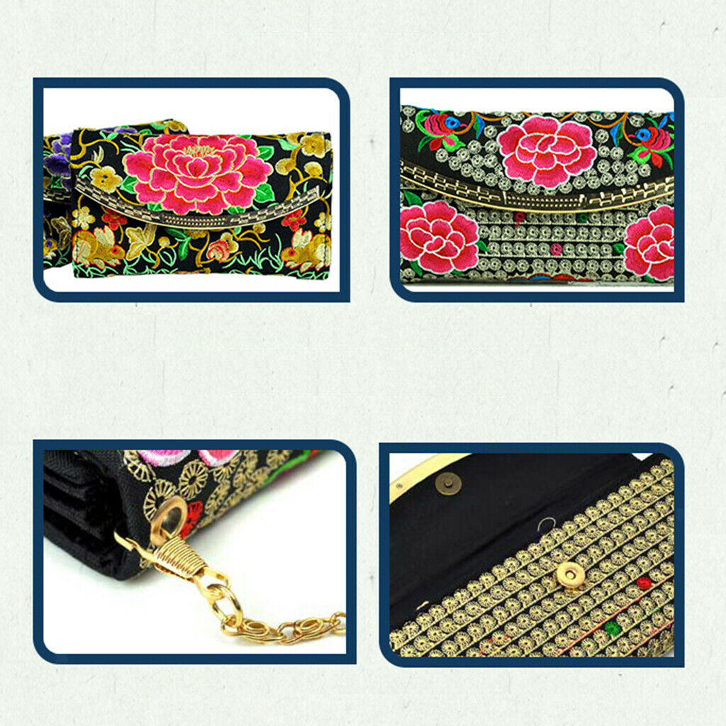 Embroidery Travel Shoulder Bag Double Faced Flower Handmade Women Bags A Purple